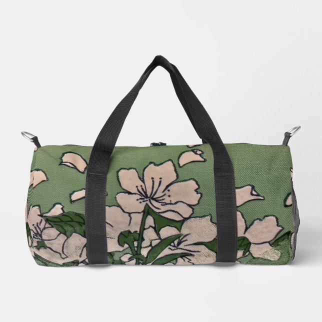 Pink Blossom Wasserfall Duffle Bag (Vorderseite)