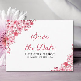 Pink Blossom Wedding – Elegant Sakura Flowers Postkarte