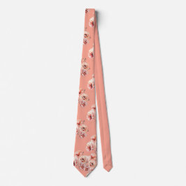 Pink blossoms neck tie krawatte