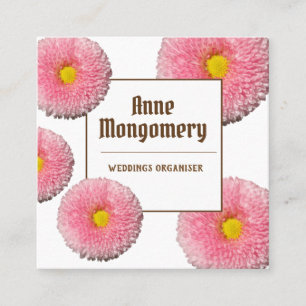 Pink Blossoms Square Business Card Quadratische Visitenkarte