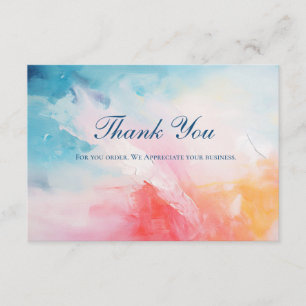 Pink Blue Abstrait Business Cartes de remerciement