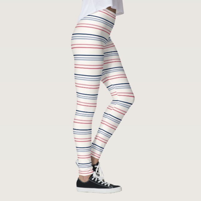 Pink blue and white stripes leggings (Rechts)