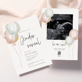 Pink & Blue Balloon Gender Reveal Baby Dusche Einladung