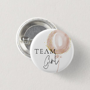 Pink & Blue Balloon Geneal Team Girl Button