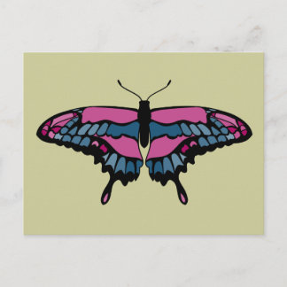 Pink & Blue Butterfly Postkarte