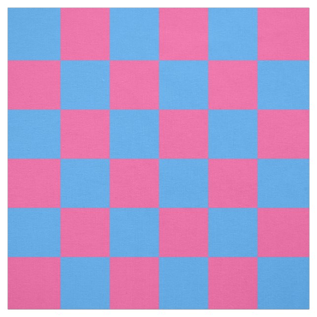 Pink Blue Checkered Karo Pattern Stoff (Muster)