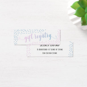 Pink Blue Confetti Baby Geschenkgutschein Handout 