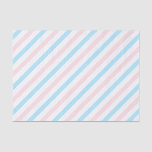 Pink Blue Diagonal Stripes Gender Reveal Seidenpapier (Vorderseite)