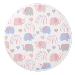 Pink Blue Elephants Rainbows Baby Kinderzimmer Keramikknauf