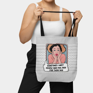 Pink Blue Feminist Retro Pop Kunst Funny Phrase Tasche