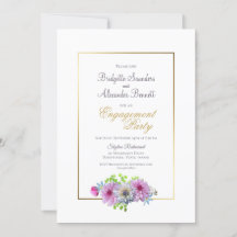 Pink Blue Floral Gold Partnerschaft
