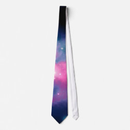 Pink & Blue Galaxy & Stars Abstrakt Krawatte