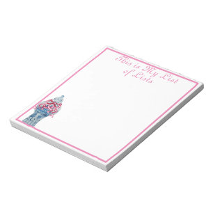 Pink Blue Ginger Jar Jars Notepad Notizblock