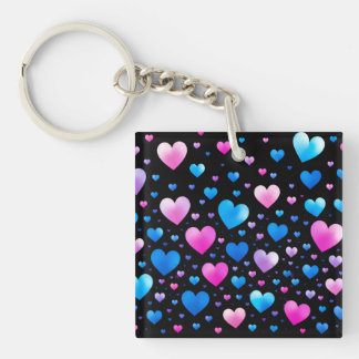 Pink & Blue Glowing Hearts