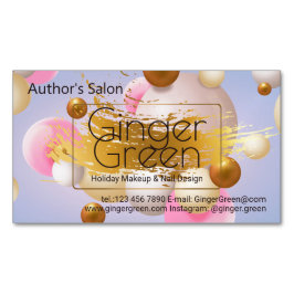 Pink Blue Gold Balloons Magnetische Visitenkarte
