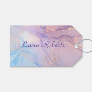 Pink & Blue Gold Glitter Marble Geschenkanhänger