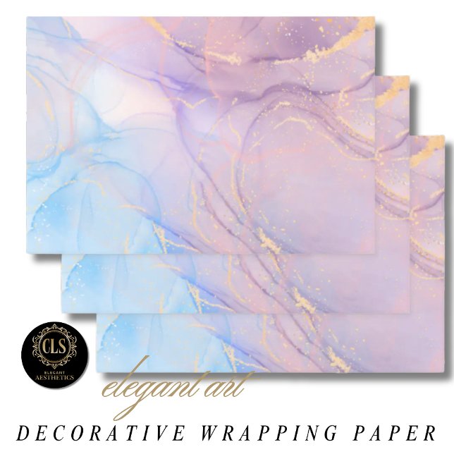 Pink & Blue Gold Glitter Marble Geschenkpapier Set (Pink & Blue Gold Glitter Marble Wrapping Paper Sheets)