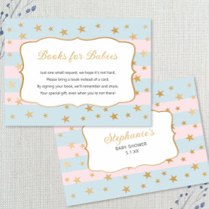 Pink Blue Gold Stars jumeaux réserver carte