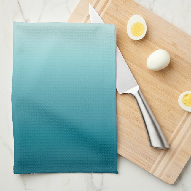 Pink & Blue Gradient Dusty Rose Aqua & Aquamarin O Geschirrtuch (Viertel Falte)