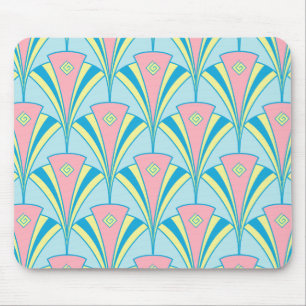 Pink Blue Green Fan Muster Mousepad