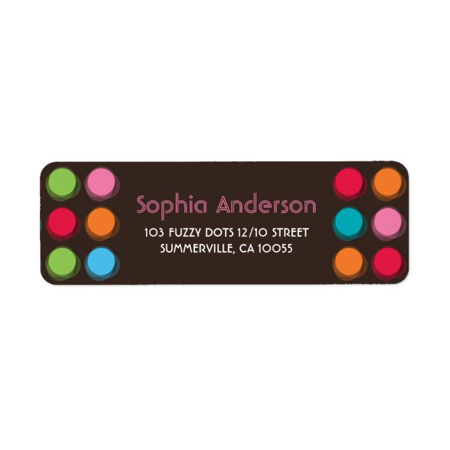 Pink Blue Green Fuzzy Color Dots Adresslisten (Vorne)