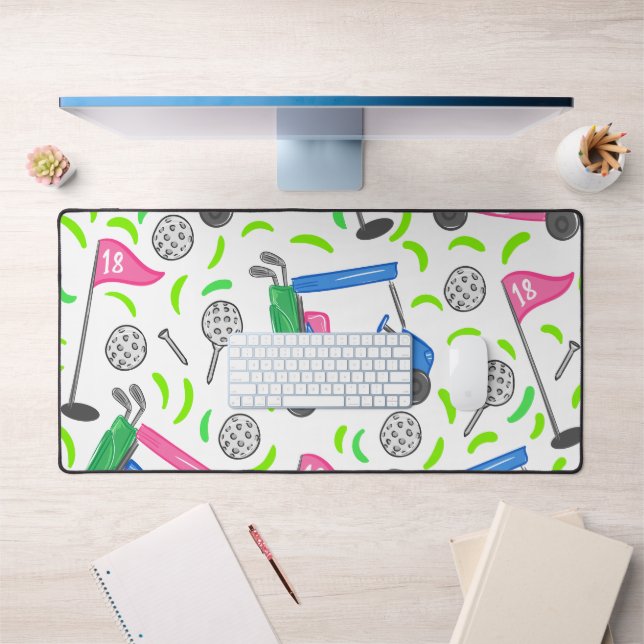 Pink Blue Green Golf Preppy Golf Panier Tee - shir (Bureau 1)