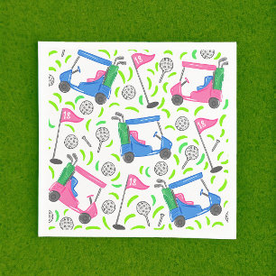 Pink Blue Green Golf Preppy Serviette