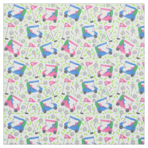 Pink Blue Green Golf Preppy Stoff