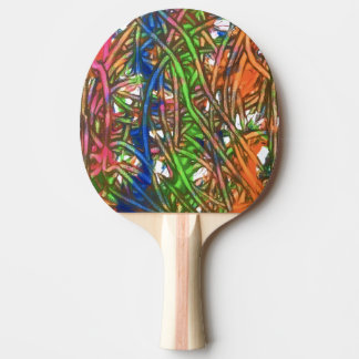 Pink, Blue, Green, Orange, Marble Artwork Tischtennis Schläger