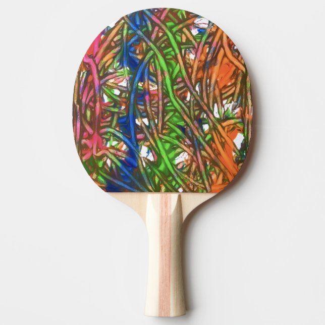 Pink, Blue, Green, Orange, Marble Artwork Tischtennis Schläger (Vorderseite)