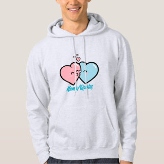 Pink & Blue Hearts Kiss Hoodie