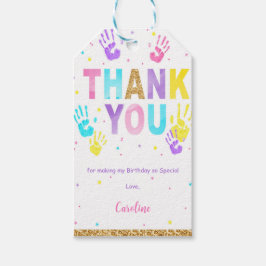 Pink & Blue High Five Gift Tags Geschenkanhänger