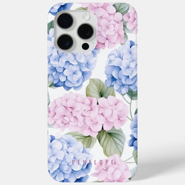 Pink Blue Hydrangea personalisiert iPhone Gehäuse Case-Mate iPhone Hülle (Rückseite)