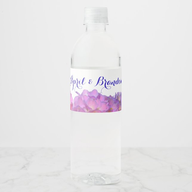 Pink Blue Hydrangeas elegante rosa violette Blumen (Vorderseite)