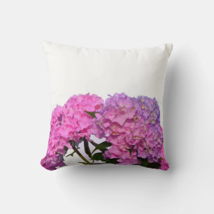 Pink Blue Hydrangeas elegante rosa violette Blumen Kissen