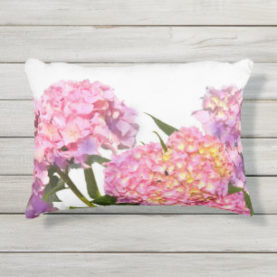 Pink Blue Hydrangeas elegante rosa violette Blumen Kissen Für Draußen