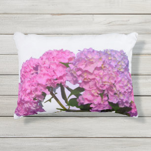 Pink Blue Hydrangeas elegante rosa violette Blumen Kissen Für Draußen