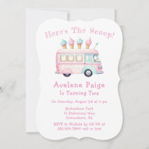 Pink Blue Ice Creme Truck Girl Geburtstagsparty