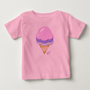 Pink & Blue Icecream Cone Pink Tutu Baby Bodysuit T-shirt