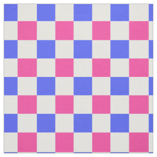 Pink Blue Kariert Karo Muster Stoff