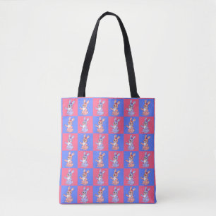 Pink Blue Kawaii Niedlich Checkered Bunny Rabbit Tasche