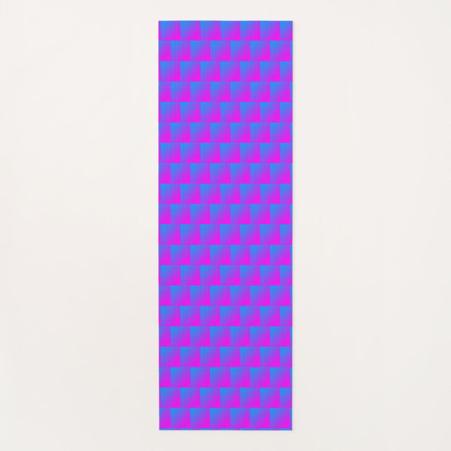 Pink Blue Lila Pattern Karos 4Nicky Yogamatte (Vorderseite)