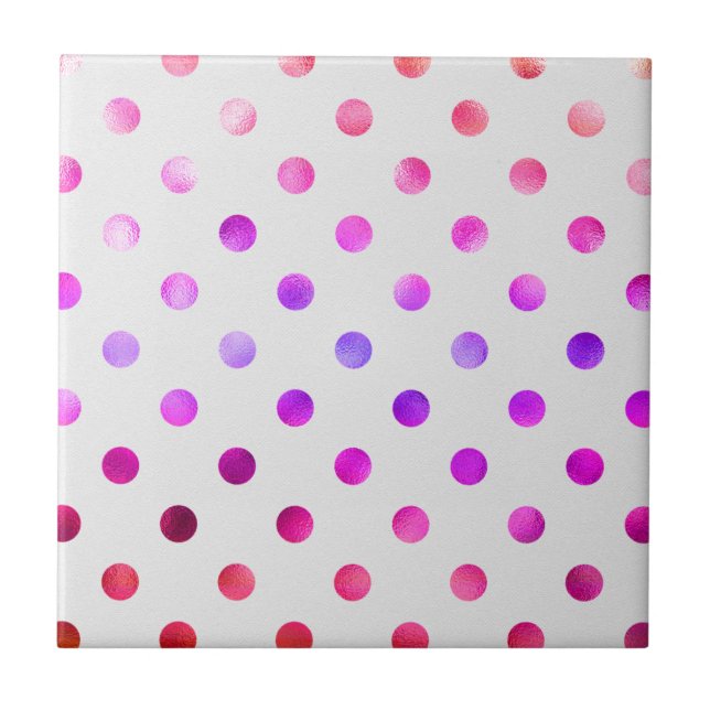 Pink Blue Lila Rainbow Metallische Imitat Foil Pol Fliese (Vorderseite)