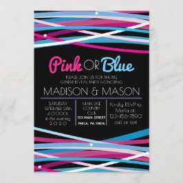 PINK & BLUE LINES Gender Reveve Einladung