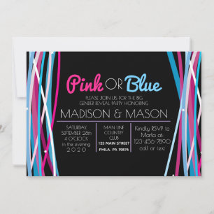 PINK & BLUE LINES Gender Reveve luve Einladung