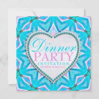 Pink Blue Mandala Bohemisches Abendessen Party Ein Einladung
