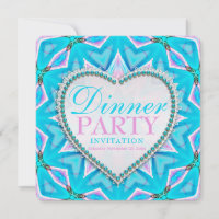 Pink Blue Mandala Bohemisches Abendessen Party Ein