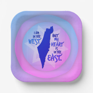 Pink/Blue Mein Herz ist in Ost-Israel Pappteller
