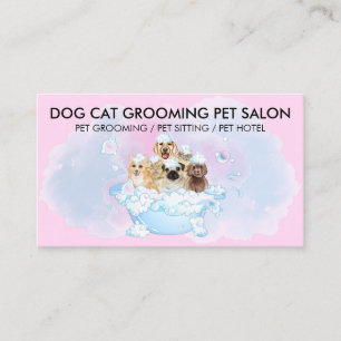 Pink Blue Niedlich Pet Groomer Cat Hund Visitenkarte
