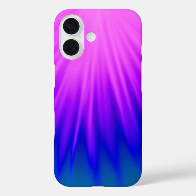 Pink & Blue Ombre iPhone 16 Fall Hülle (Rückseite)